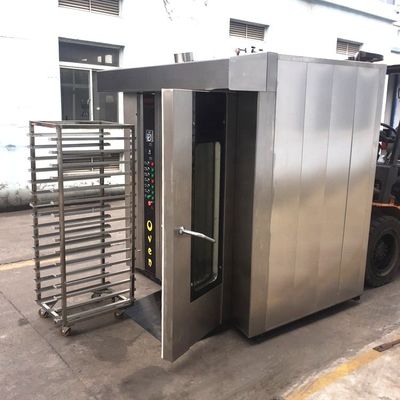 Trolley Rotating Way Clockwise Hot Air Circulation 16 Trays Gas Rotary Oven for Bakery