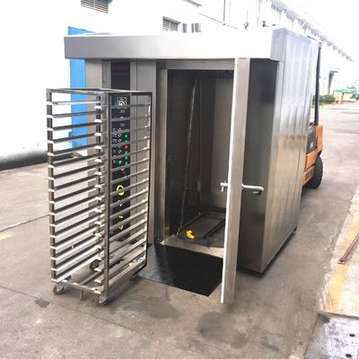Trolley Rotating Way Clockwise Hot Air Circulation 16 Trays Gas Rotary Oven for Bakery
