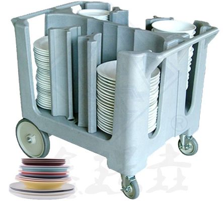 Efficiently Collect Plates with this Commercial Kitchen Dish Collection Cart