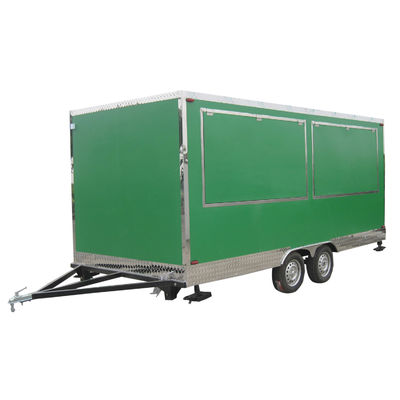 Street Outdoor Fast Food Truck with 4 Road Wheels and Snack Food Making Equipment