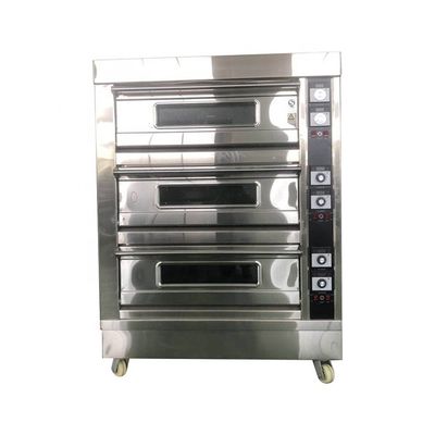 Multifunction 3 Deck 6 Trays Electric Bakery Oven for Bread and Cake Made from Soybean