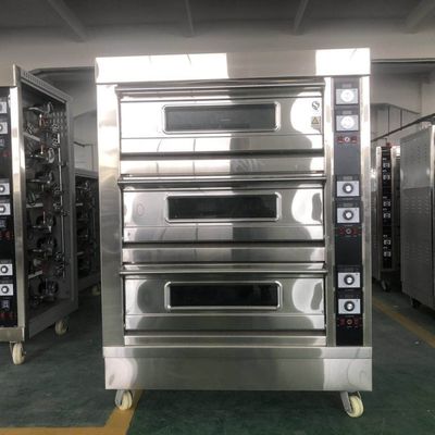 Multifunction 3 Deck 6 Trays Electric Bakery Oven for Bread and Cake Made from Soybean