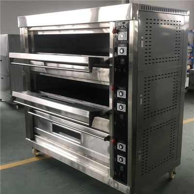 Multifunction 3 Deck 6 Trays Electric Bakery Oven for Bread and Cake Made from Soybean