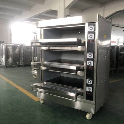 Multifunction 3 Deck 6 Trays Electric Bakery Oven for Bread and Cake Made from Soybean