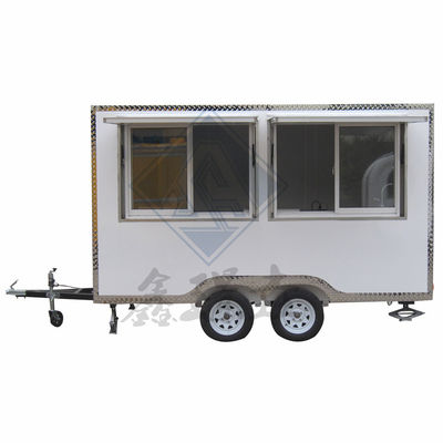 Tow Bar Trailer Street Food Trucks Miami Ice Cream Galvanized Food Trailer Drinks Hot Dog Coffee Cart for Bakery