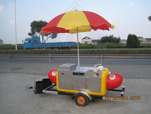 Outdoor Street Food Vending Cart Food Service Trailer Cart for Noodle and Hotdog Dining