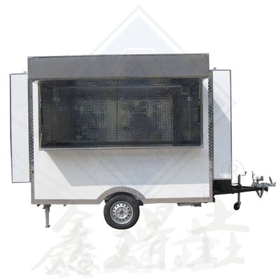 Mobile Food Truck Galvanized Steel Multifunctional Snack Cart Grill Coffee Trailer