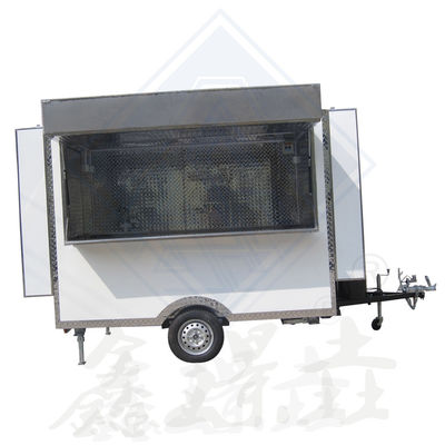 Mobile Food Truck Galvanized Steel Multifunctional Snack Cart Grill Coffee Trailer