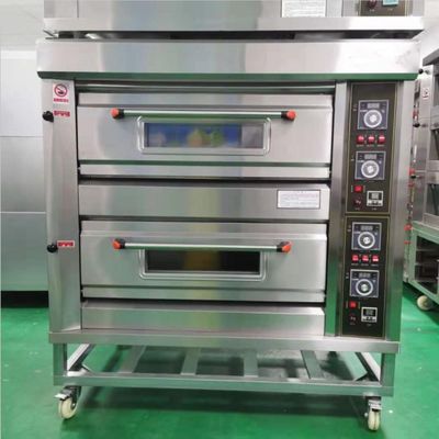 Unique 2 Deck 4 Trays Pizza Oven Perfect for Bakery in Widely Used Hotel Equipment