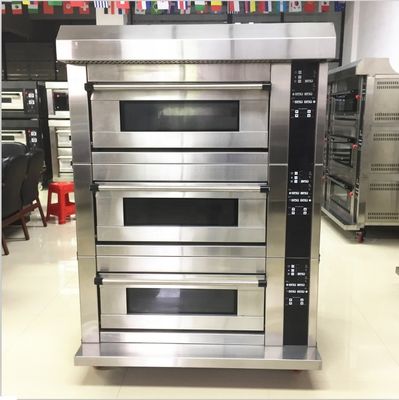 Bakery Machinery 3 Deck Gas Bread Baking Oven for Wheat Pita Bread Manufacturing