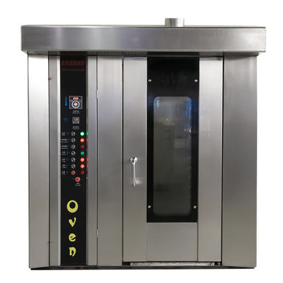 Temperature Range Room Temperature-400 Gas Automatic Rotary Oven with Trolley and Baking