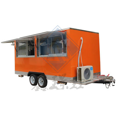 Long Service Life 4.5M Square Mobile Food Truck with Double Axles and 3KW Power