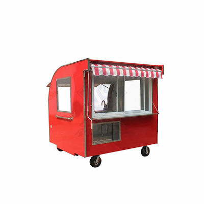 Fully Equipped Food Truck 220cm Single Double Axle Commercial Round Model with Canopy