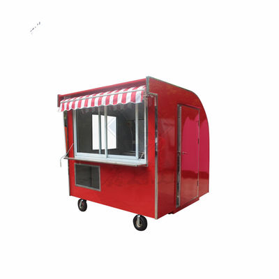 Fully Equipped Food Truck 220cm Single Double Axle Commercial Round Model with Canopy