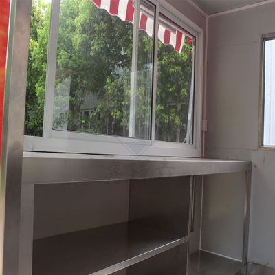 Fully Equipped Food Truck 220cm Single Double Axle Commercial Round Model with Canopy