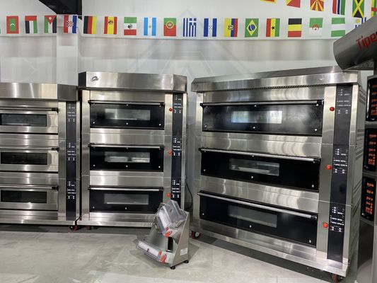 Soybean Material 2 Layer Deck Oven and Mixer Conveyor Pizza Oven for Bakery Equipment