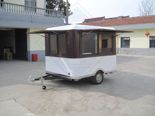 Food Service Trailer Cart for Outdoor Street Vending and Mobile Kitchen Serving Trolley