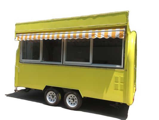 High Productivity Fiberglass Mobile Snack Van Folding Caravan Trailers for Frozen Food