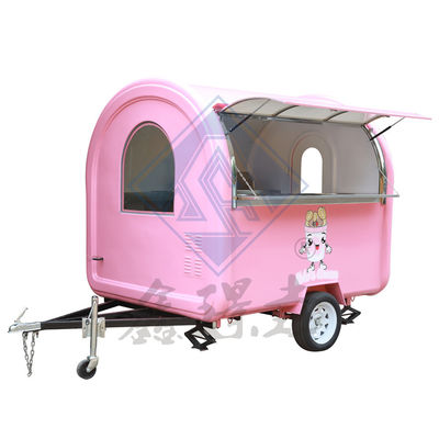 Outdoor Street Food Cart 300cm Single Axle Commercial Ice Cream Snack Drinks Vending Truck