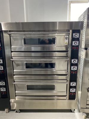 0.1kw Electric Baking Oven For Bread 3 Deck 12 Trays with Timer Control/Bakery Machine