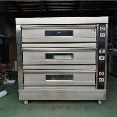 0.1kw Electric Baking Oven For Bread 3 Deck 12 Trays with Timer Control/Bakery Machine
