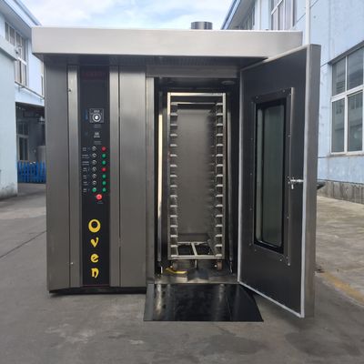 1800*2000*2200mm High Productivity 32 Trays Diesel Bread Rotary Oven for Pastry Maker