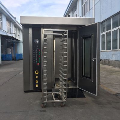 1800*2000*2200mm High Productivity 32 Trays Diesel Bread Rotary Oven for Pastry Maker