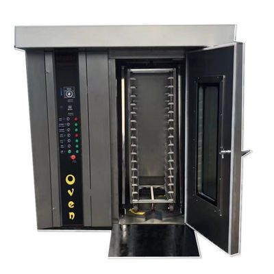 Gas Bakery Equipment 34 and 68 Trays Hot Air Rotary Oven for Baking 200kg/per Bread