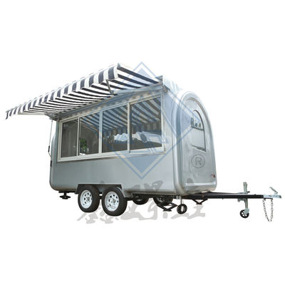 Customized Round Model Mobile Food Truck with Canopy and Galvanized Steel Material