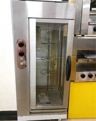High Capacity Gas Rotisserie Oven for 16 Chickens 77kg Weight and 220V Voltage
