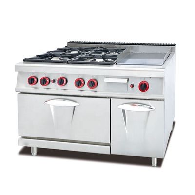 Enhance Your Cooking Experience with 4 Burner Gas Stove Combi Griddle and Baking Oven