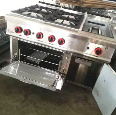 Enhance Your Cooking Experience with 4 Burner Gas Stove Combi Griddle and Baking Oven