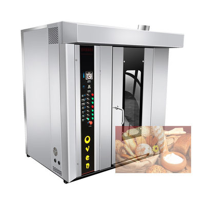 Bakery 32 Rotary Gas Industrial Electric Biscuit Cake Bread Baking Oven Fully Automatic