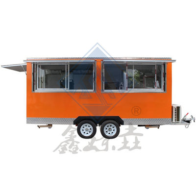 350 Mobile Square Food Truck with Canopy Customized Color Single Axle Industrial