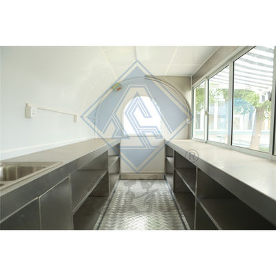 Industrial Vending Snack 220CM Mobile Food Truck with Canopy and Round Model Design