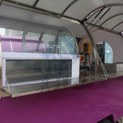 Single/Double Axles Mobile Food Truck with Canopy and Customized Cooking Equipments