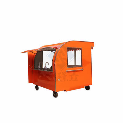 Customized Industrial Round Model Mobile Food Truck with Double Axles and Canopy