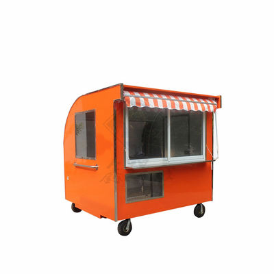 Customized Industrial Round Model Mobile Food Truck with Double Axles and Canopy