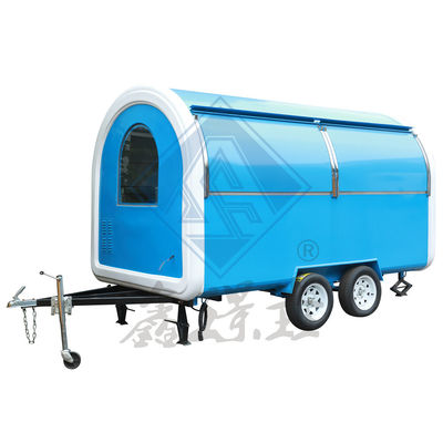1000 KG Mobile Food Truck with Canopy Customized Color Round Model Single/Double Axles