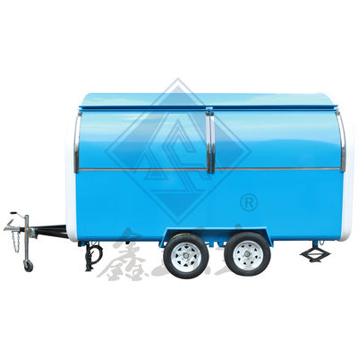 1000 KG Mobile Food Truck with Canopy Customized Color Round Model Single/Double Axles