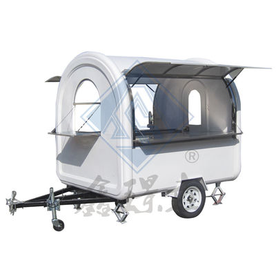Outdoor Street Vending Customized 300CM Mobile Food Truck with Canopy and Round Model