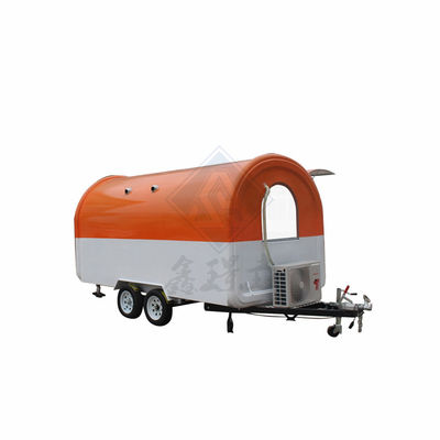 Outdoor Street Vending 450CM Mobile Food Truck with Canopy and Single/Double Axles