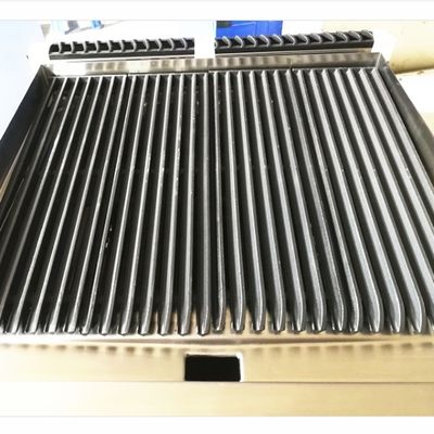 Commercial Gas Lava Stone Grill with Cabinet and Flame Safety Device in Sliver