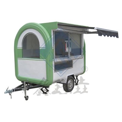 Customized 250CM Single Axle Mobile Food Truck with Canopy Food Service Trailer Cart