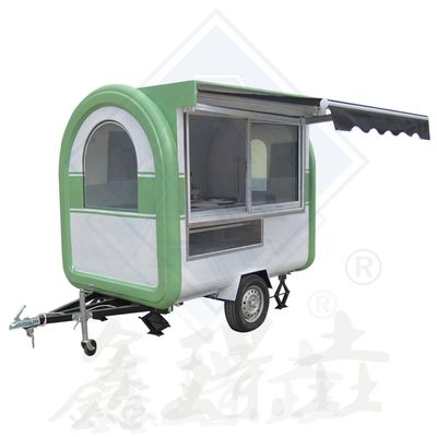 Customized 250CM Single Axle Mobile Food Truck with Canopy Food Service Trailer Cart