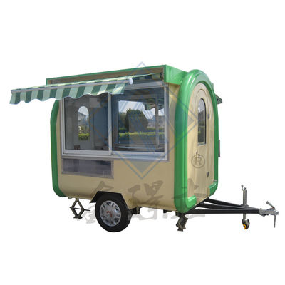 Customized 350CM Double Axle Mobile Food Truck with Canopy and Water Raw Material