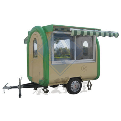 Customized 350CM Double Axle Mobile Food Truck with Canopy and Water Raw Material