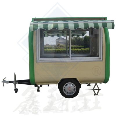 Customized 350CM Double Axle Mobile Food Truck with Canopy and Water Raw Material