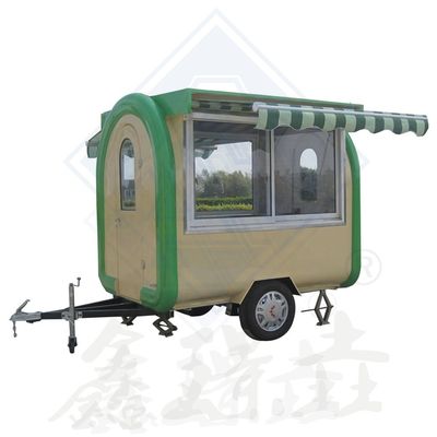 Customized 350CM Double Axle Mobile Food Truck with Canopy and Water Raw Material