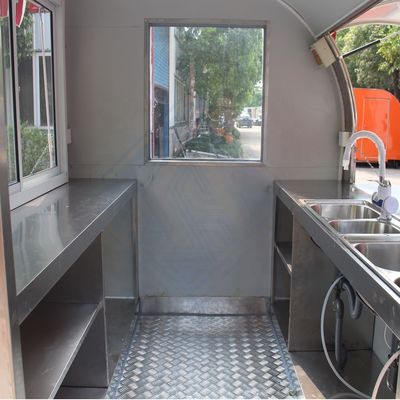 2.8M Double Axle Mobile Customized Industrial Round Model with Canopy Coffee Food Truck